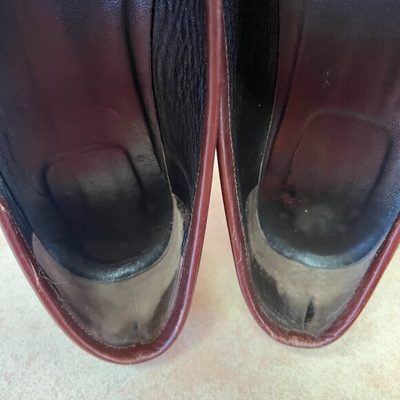 Escada Dark Brown & Bronze/Gold Faux Snake Print Loafers Moccasins Flats - Picture 11 of 16